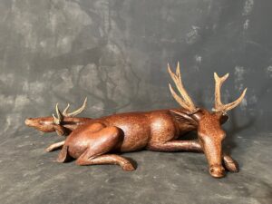 Antique Japanese Deer Carving