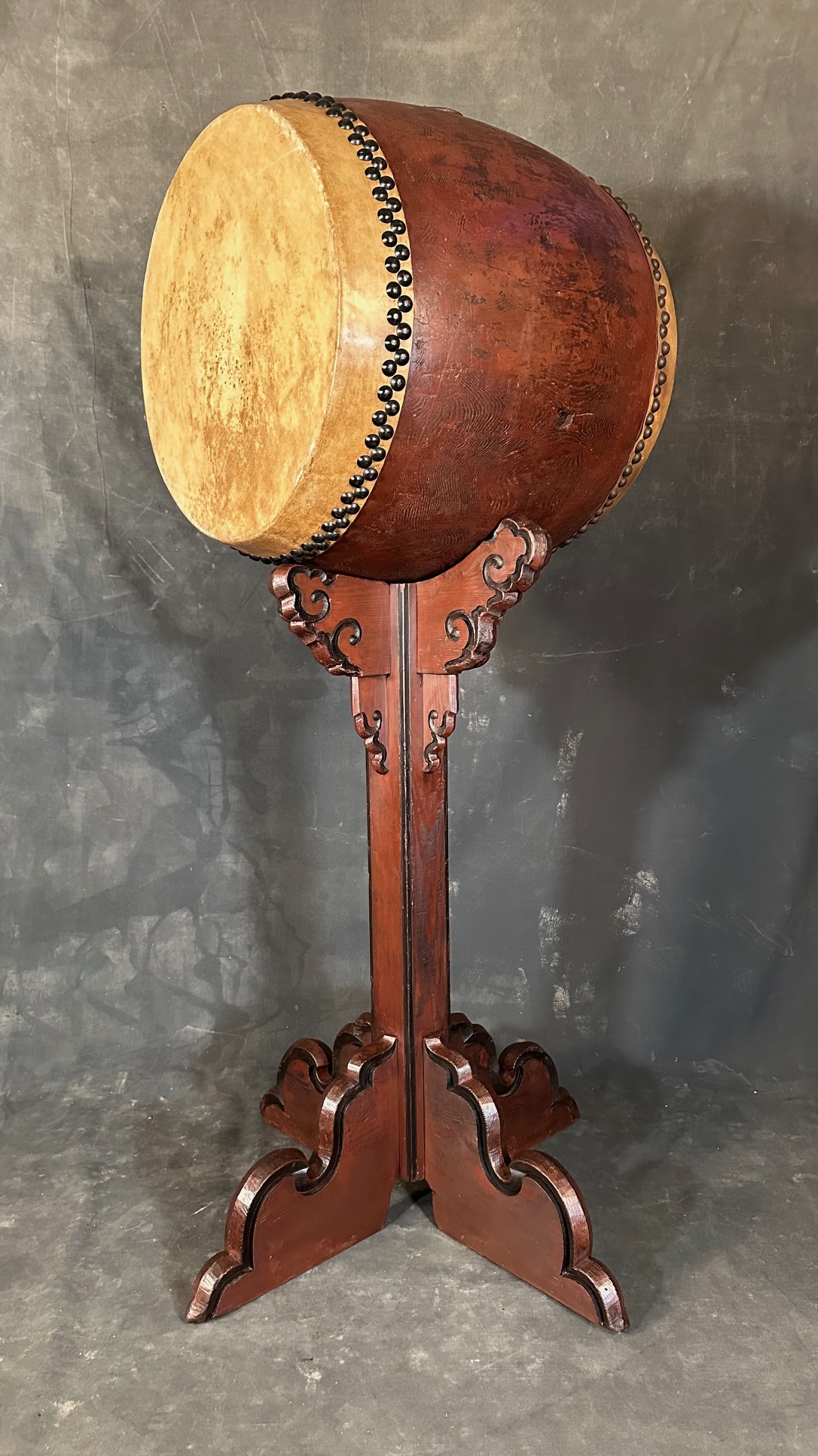 Playable Large Antique Japanese Taiko Drum - Zentner Collection