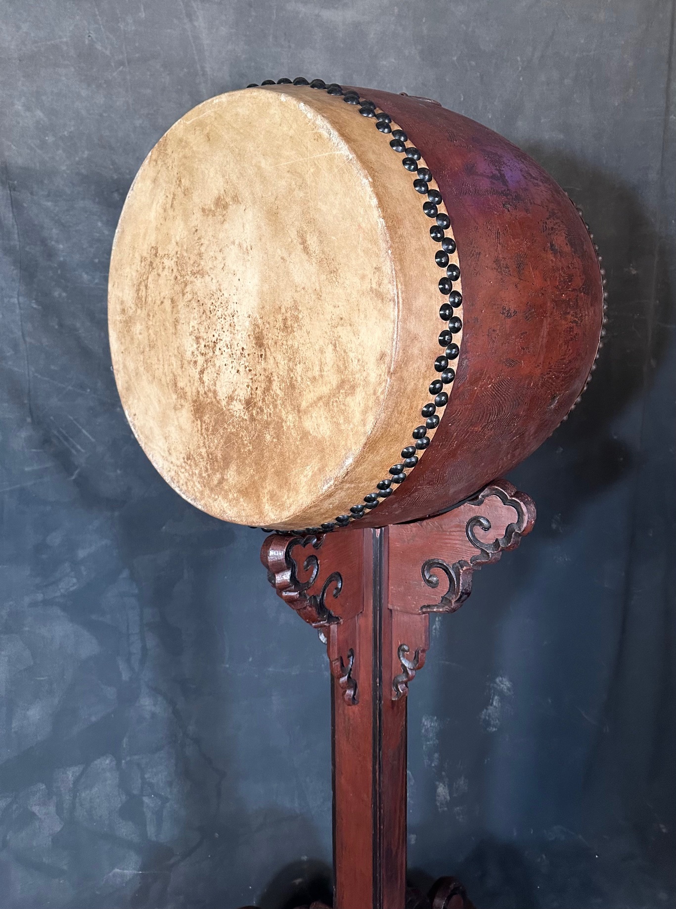 Playable Large Antique Japanese Taiko Drum - Zentner Collection