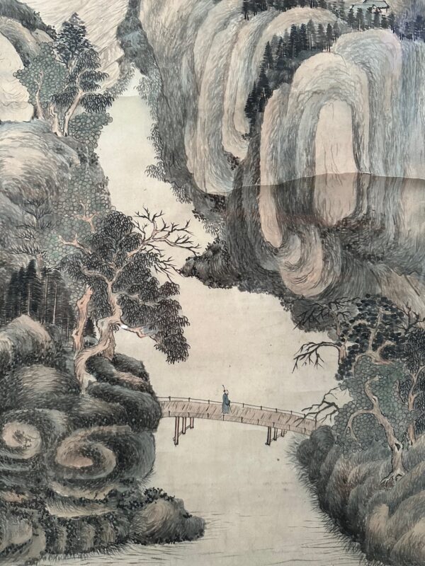 Framed Chinese Landscape Sumi Painting : DAIXI - Image 5