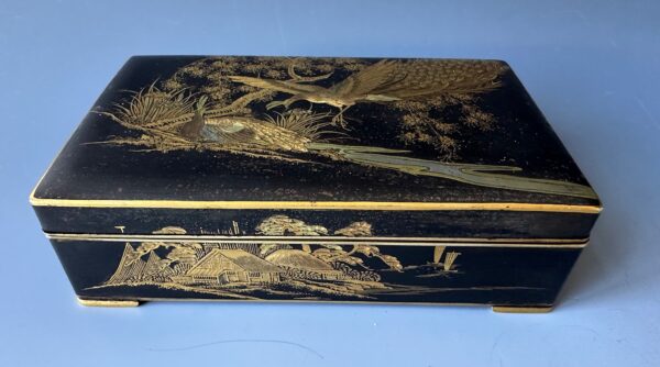 Vintage Japanese Damascene Rockefeller Cigarette Box - Image 3