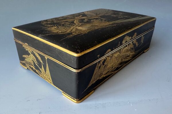 Vintage Japanese Damascene Rockefeller Cigarette Box - Image 4