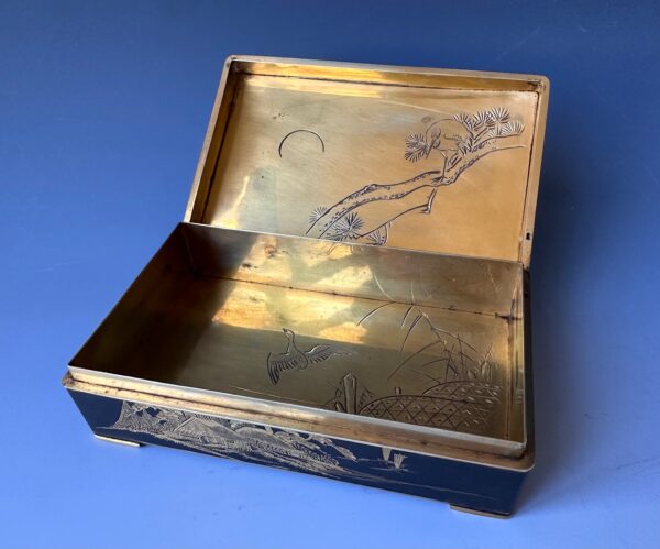 Vintage Japanese Damascene Rockefeller Cigarette Box - Image 7