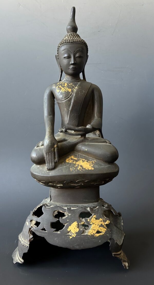 Antique Seated Burmese Bronze Buddha