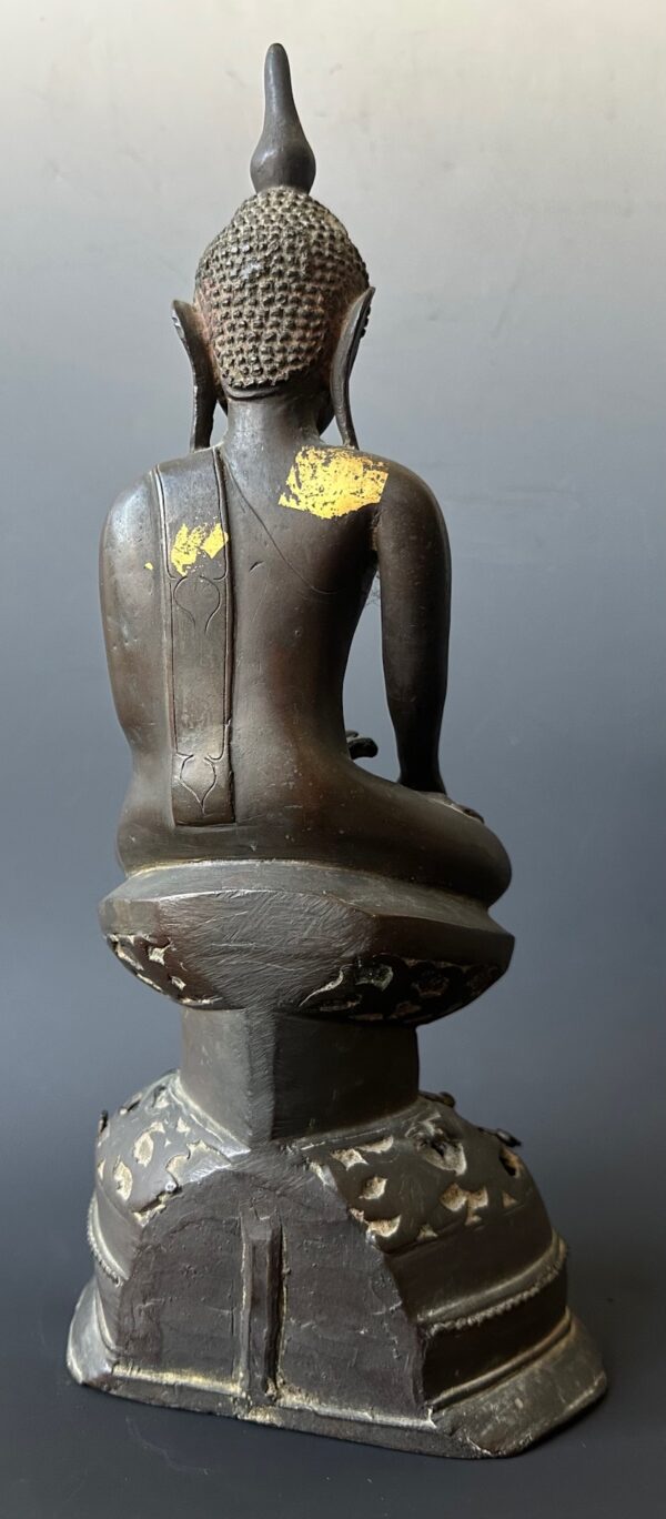 Antique Seated Burmese Bronze Buddha - Image 5