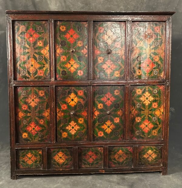 Antique Tibetan Hand Painted Floral Storage Chest