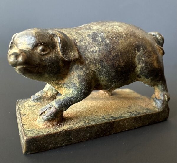 Antique Chinese Bronze Pig Seal