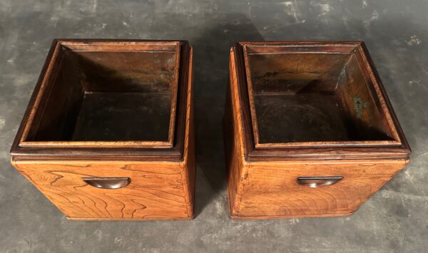 Pair of Antique Burl Keyaki Hibachi - Image 7