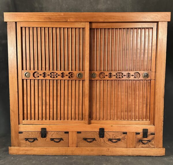 Antique Large Japanese Narrow Storage Tansu