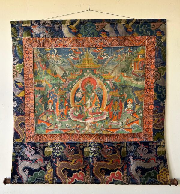 Tibetan Green Tara Thangka - Image 6