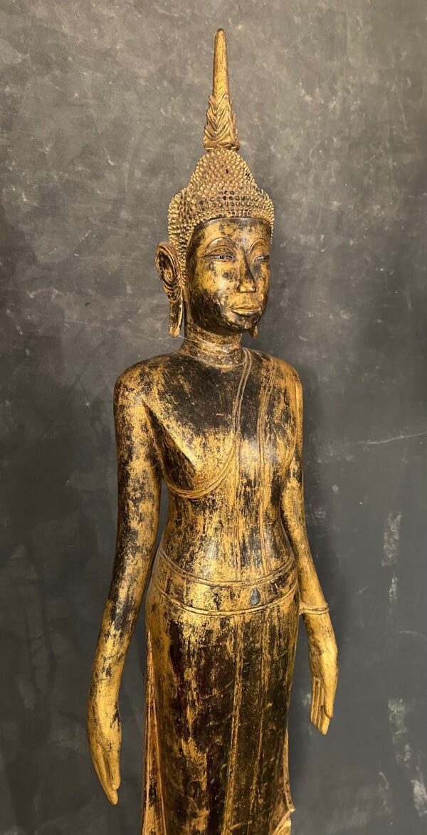 18th Century Antique Burmese Standing Buddha - Image 4