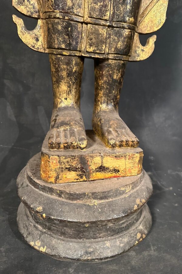 18th Century Antique Burmese Standing Buddha - Image 6