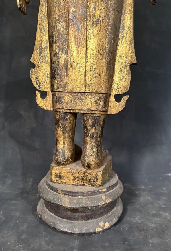 18th Century Antique Burmese Standing Buddha - Image 9