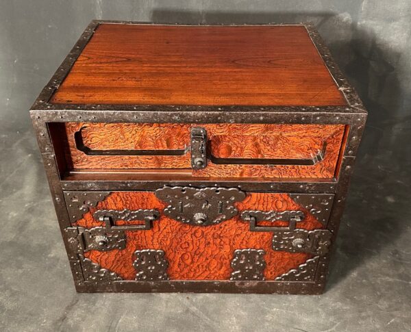 Rare Burl Keyaki Japanese Ishikawa Fune Ship Chest - Image 3