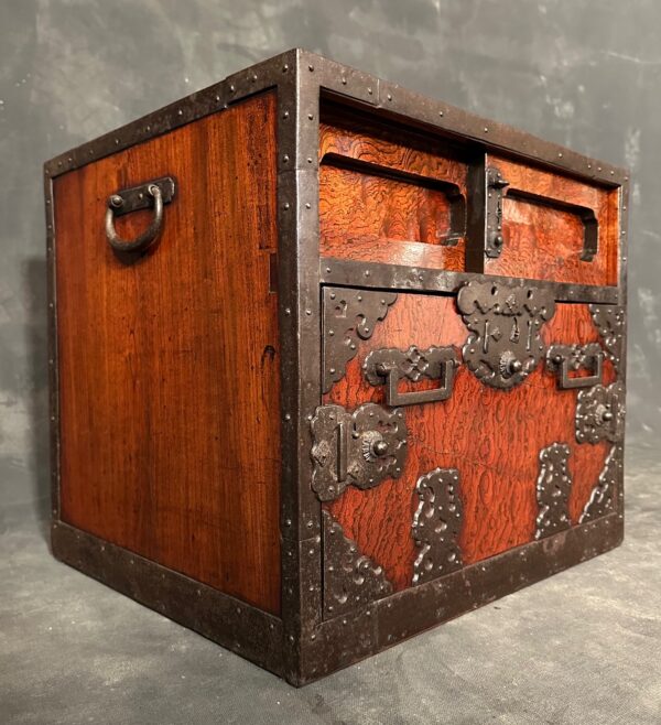 Rare Burl Keyaki Japanese Ishikawa Fune Ship Chest - Image 4