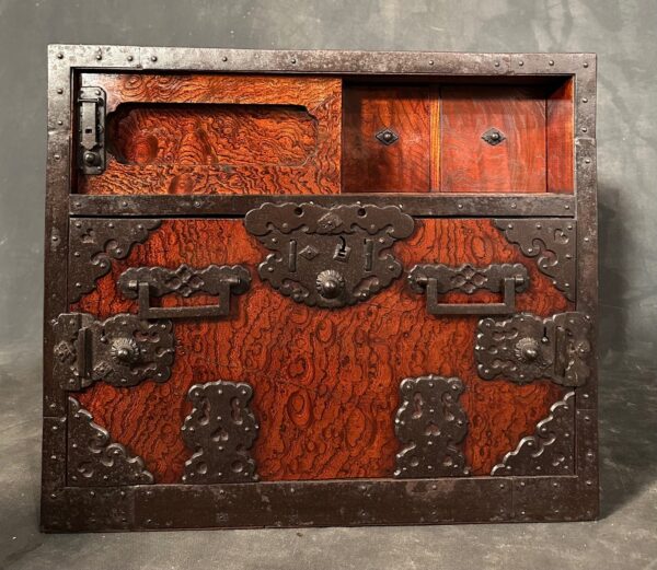 Rare Burl Keyaki Japanese Ishikawa Fune Ship Chest - Image 5