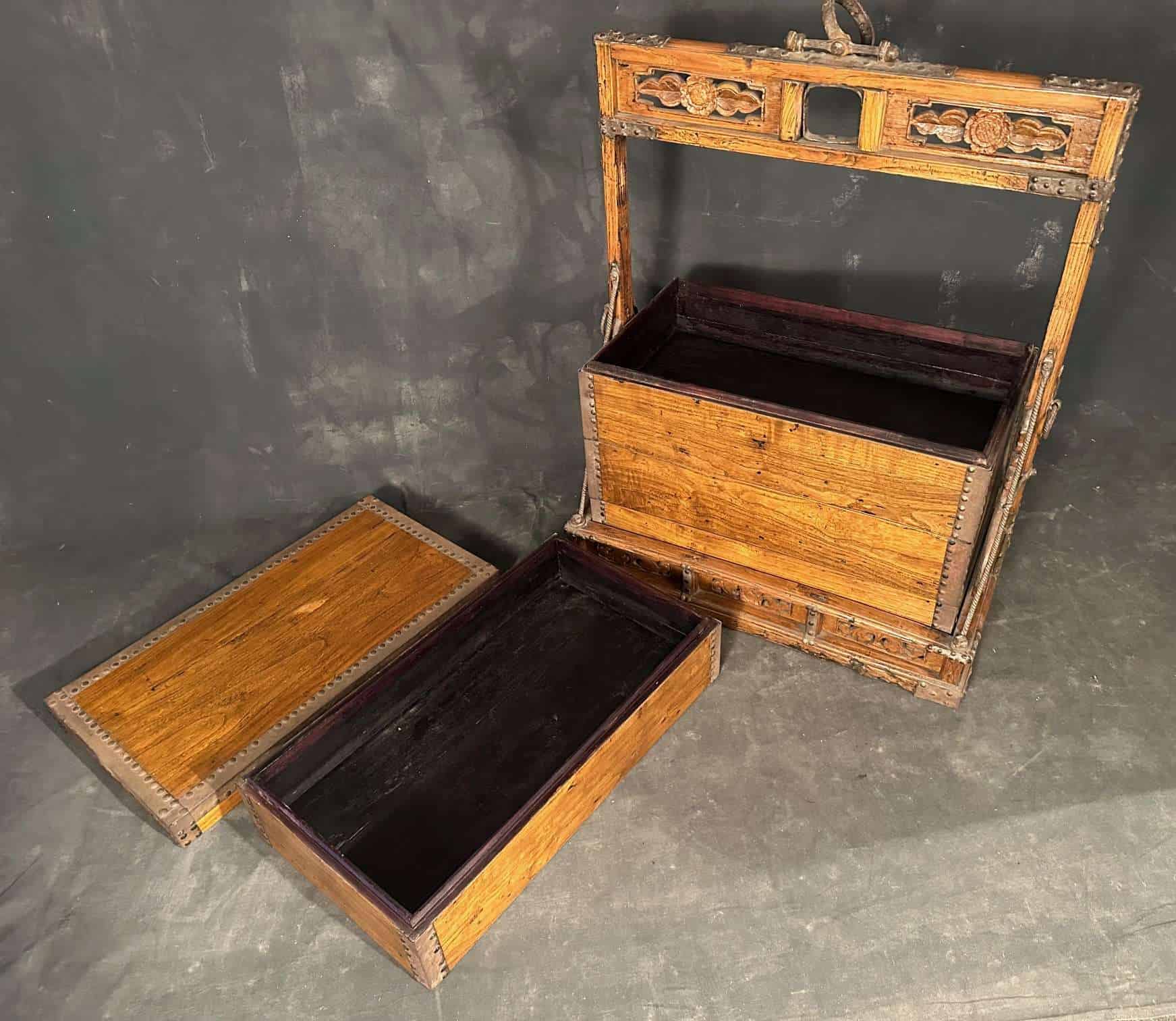Antique Chinese Wedding Processional Food Trunk - Image 5