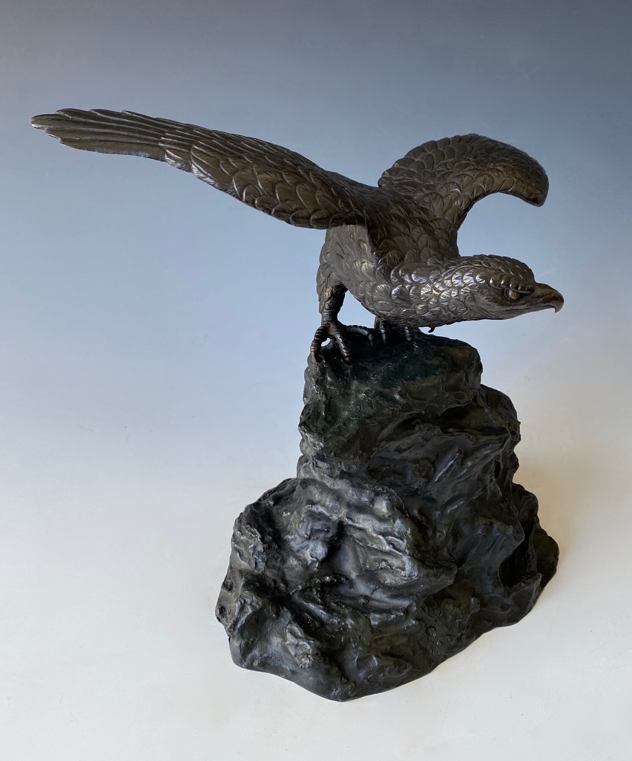 Japanese Antique Bronze Figure of a Hawk - Zentner Collection
