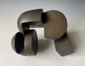 Rare Bronze abstract sculpture titled "Ribar" by artist Peter Voulkos (1924-2002).