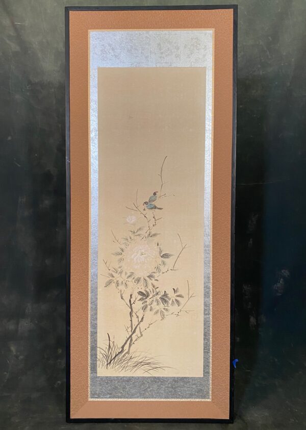 antique Japanese painting songbirds