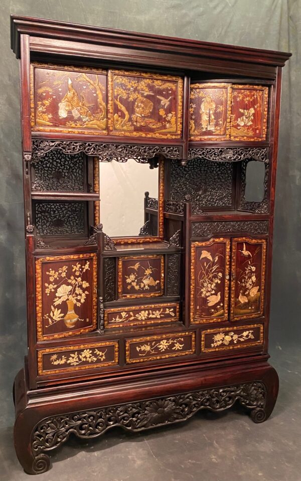 antique Shibayama Japanese cabinet