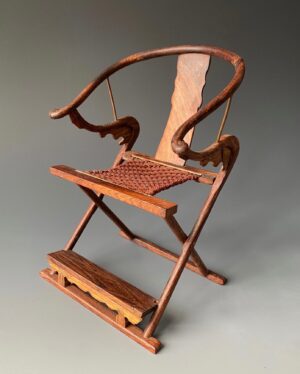 Chinese miniature ox bow chair made of huanghauli wood