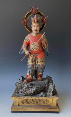 Japanese antique Buddhist figure of a guardian
