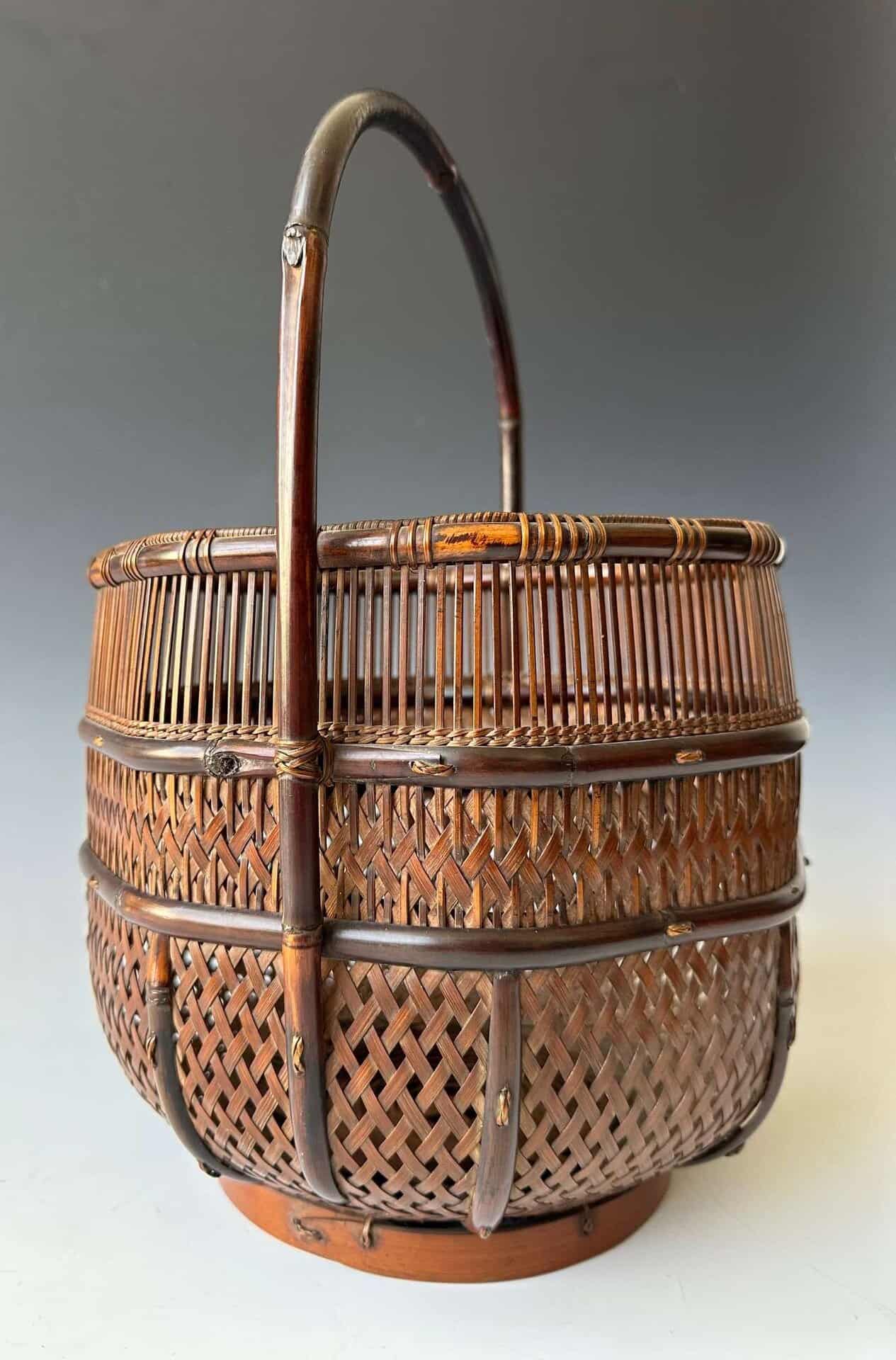 Japanese Signed Ikebana Basket Signed Shōkō - Image 5