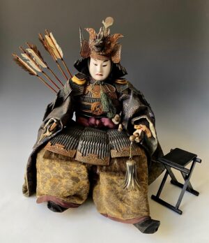 Japanese antique musha-ningyo samurai doll
