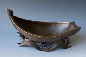 Japanese antique bronze boat usubata