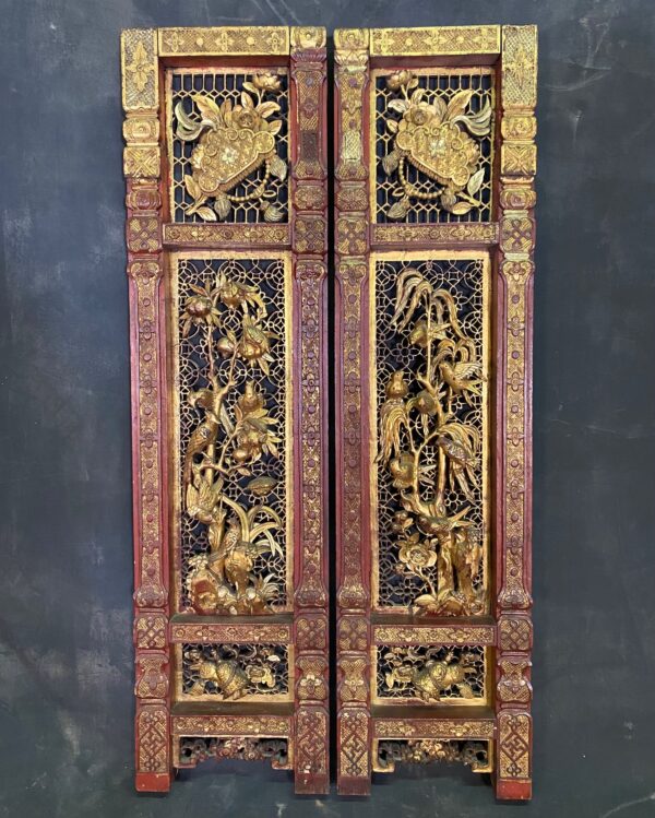 pair antique Chinese bed panels