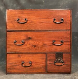 Japanese antique small tansu chest with four drawers