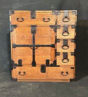 This antique Japanese merchant chest (Choba Tansu)