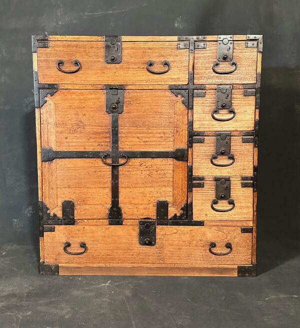 This antique Japanese merchant chest (Choba Tansu)