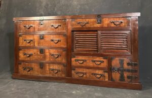 An antique Japanese large merchant chest (Choba Tansu)