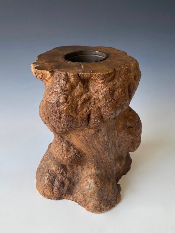 Japanese Antique Burl Flower Container