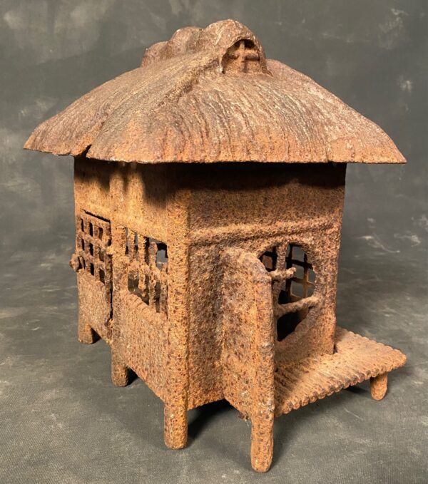 Antique Japanese Iron Garden Lantern Rare Teahouse Design - Image 3