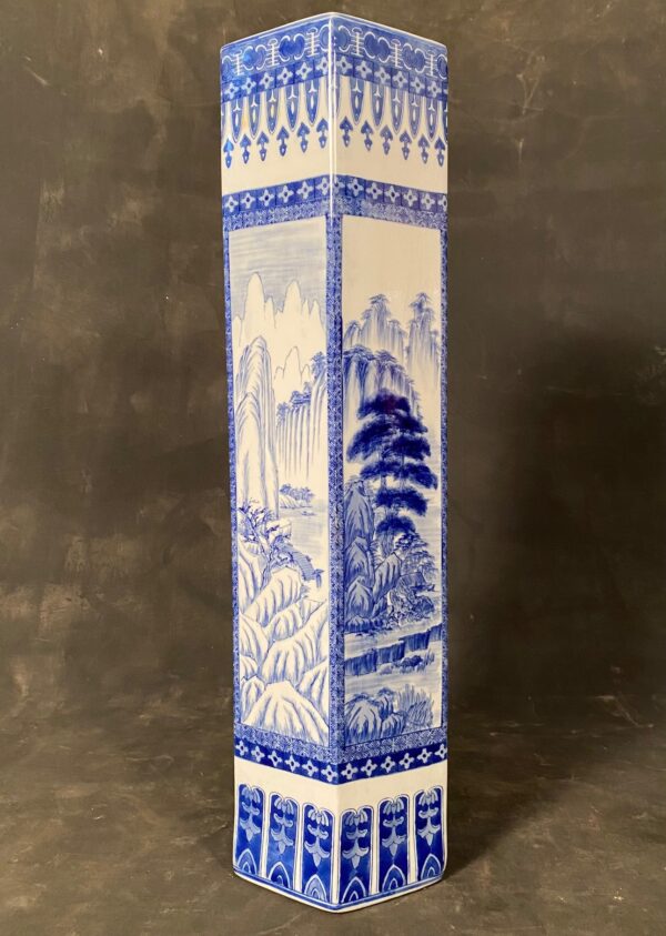 Vintage Japanese Aritaware Umbrella Stand Hexaganol Sometsuke - Image 2