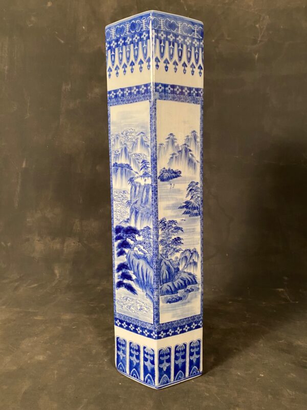 Vintage Japanese Aritaware Umbrella Stand Hexaganol Sometsuke - Image 3