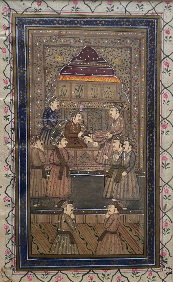 Indian miniature painting of 10 noblemen