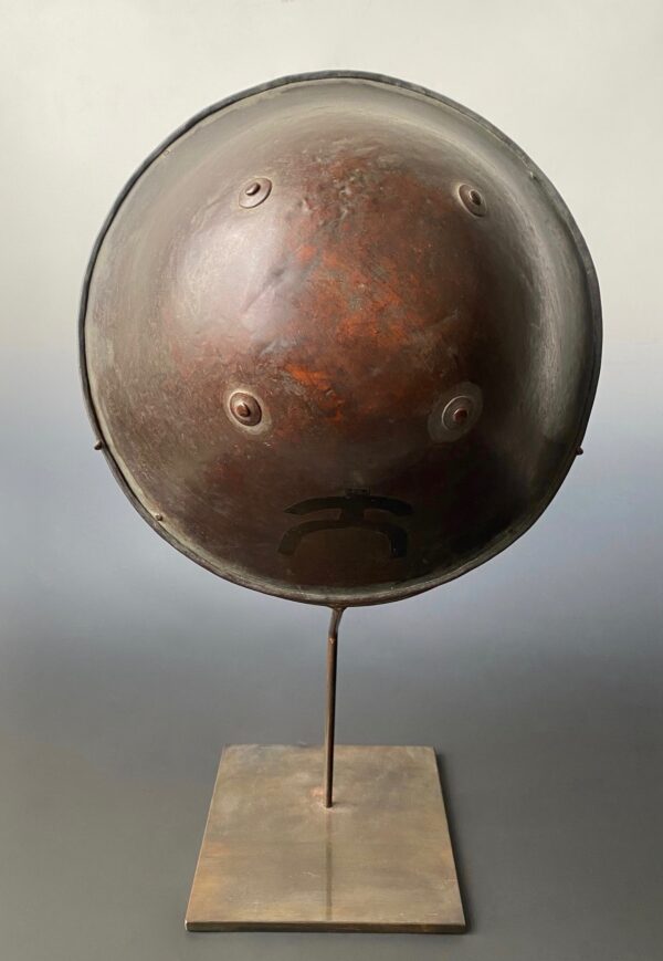 Japanese antique copper jingasa, samurai helmet