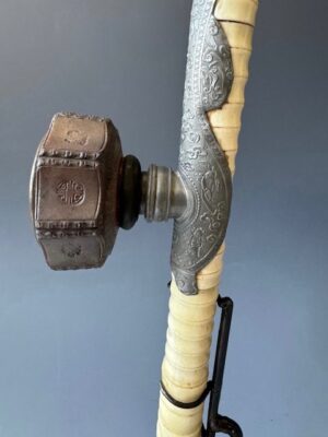 Chinese antique Yixing and bone opium pipe