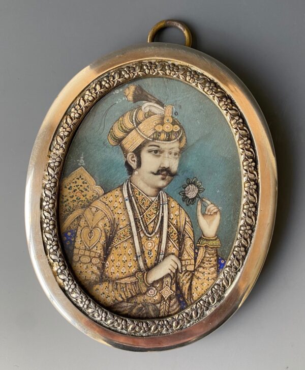 Antique Indian Miniature Mughal Royal Portraits - Image 2