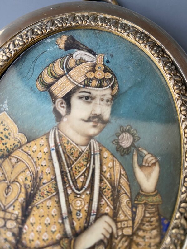 Antique Indian Miniature Mughal Royal Portraits - Image 4