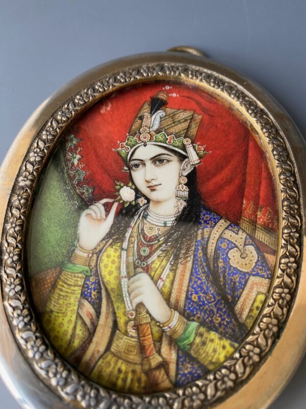 Antique Indian Miniature Mughal Royal Portraits - Image 5