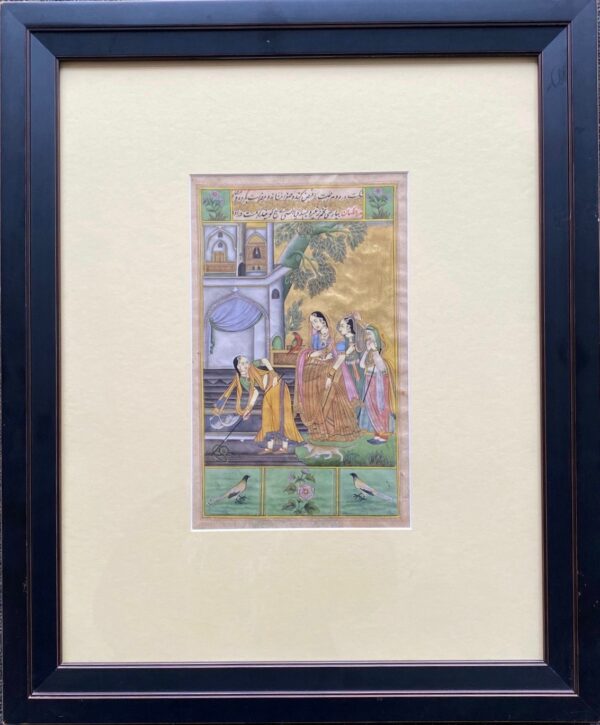 Indian Miniature Painting of Maidens and Snake - Image 2