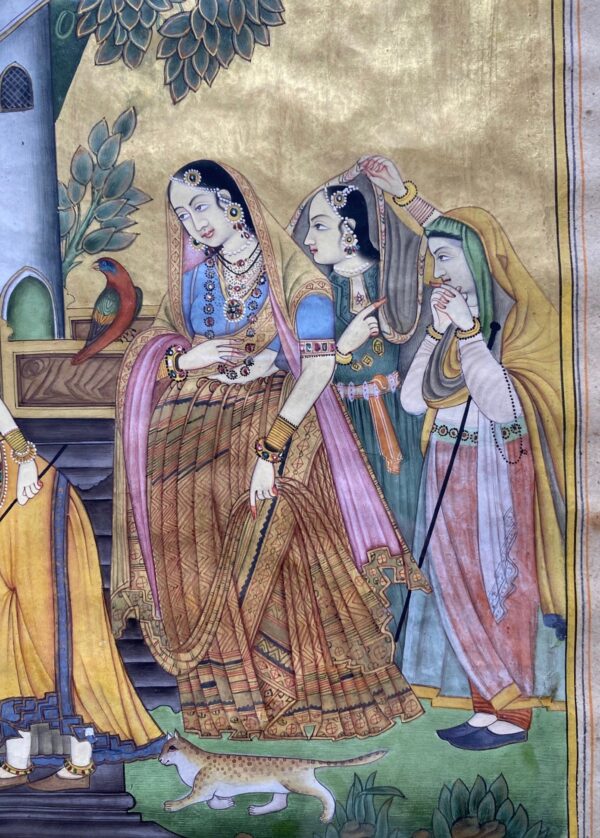 Indian Miniature Painting of Maidens and Snake - Image 3