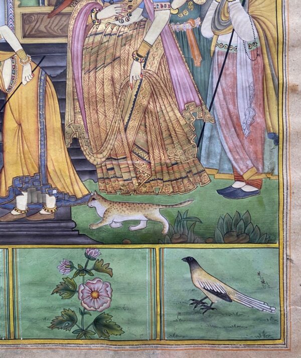 Indian Miniature Painting of Maidens and Snake - Image 6