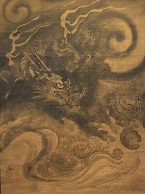 antique Japanese scroll painting