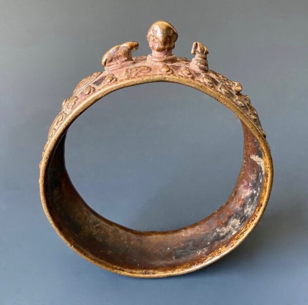 Nepalese antique bronze Hindu bracelet